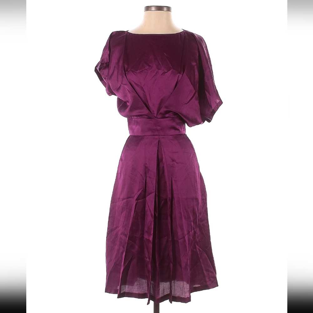 BGL Dress 34 Unique Grape Assymetrical Silk Cotton Cocktail Night Out Feminine